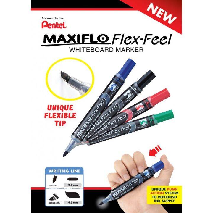 Pentel Maxiflo Flex Feel Whiteboard Marker Mwl Sbf Lazada Co Th