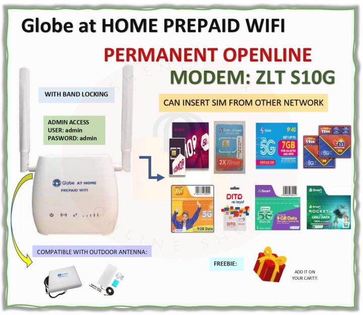 PERMANENT OPENLINE ZLT S10G GLOBE AT HOME PREPAID WIFI WITH ADMIN