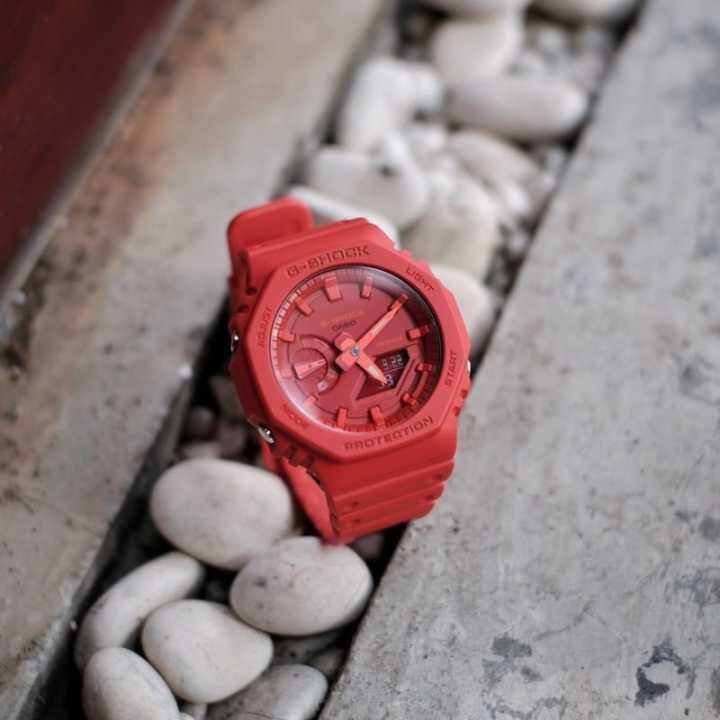 Jam Tangan Pria Merek Casio GA 2100 4ADR Colour Red Edition Original