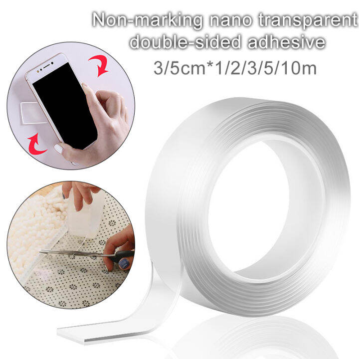 Nano Double Sided Tape Heavy Duty Transparent Adhesive Strips Strong