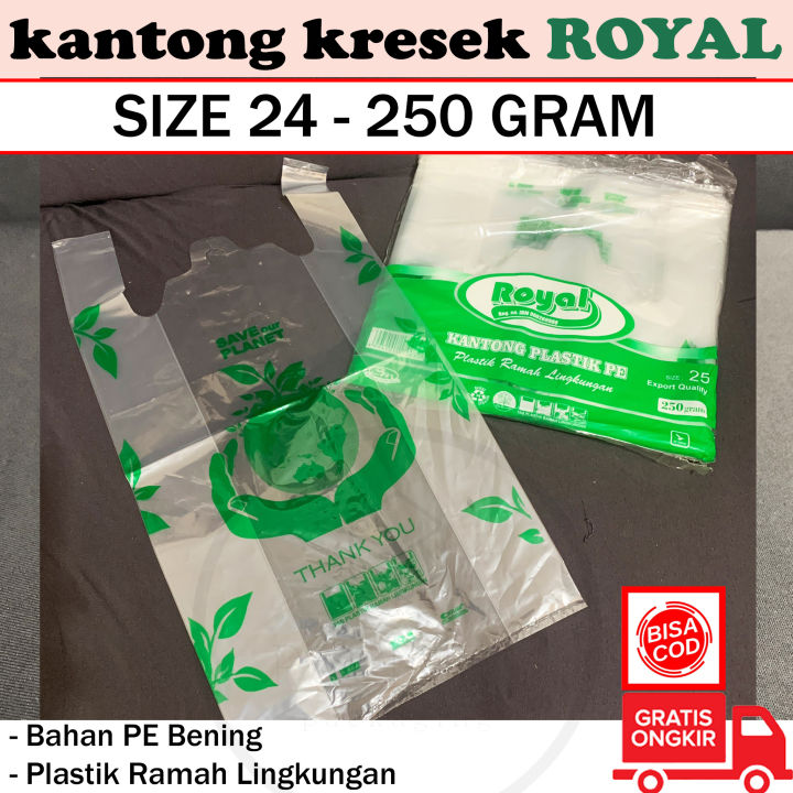 Kantong Plastik Kresek Tebal Bening Royal Pe Ramah Lingkungan Gram