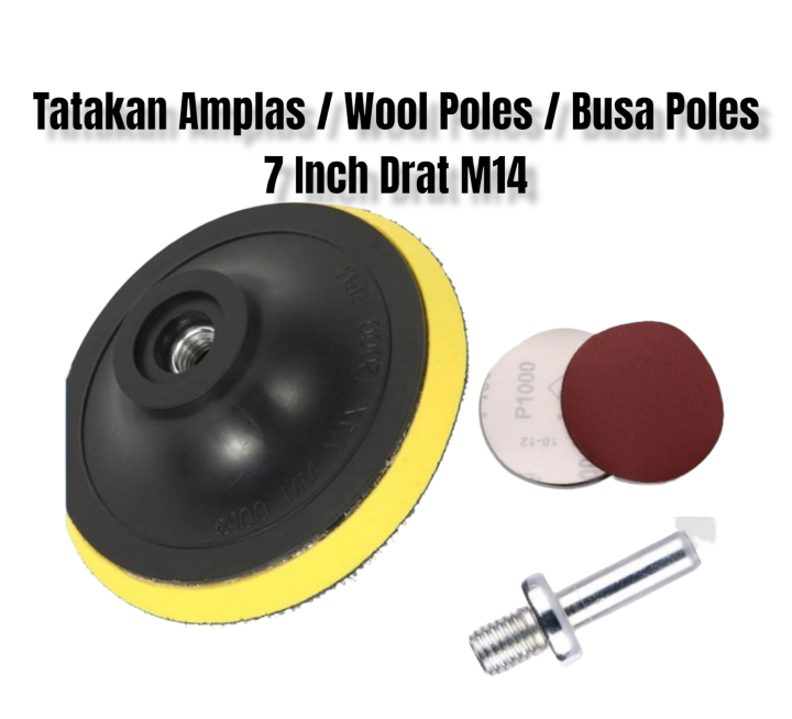 Tatakan Amplas Bulat Velcro M Busa Poles Wool Poles Inch Drat