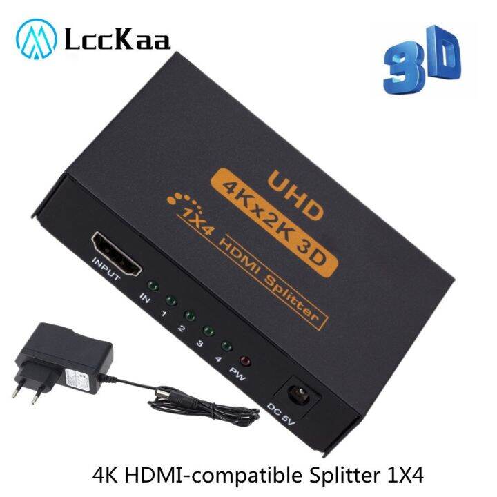 Lcckaa 4K HDMI Compatible Splitter 1X4 Full HD Video HDMI Switch