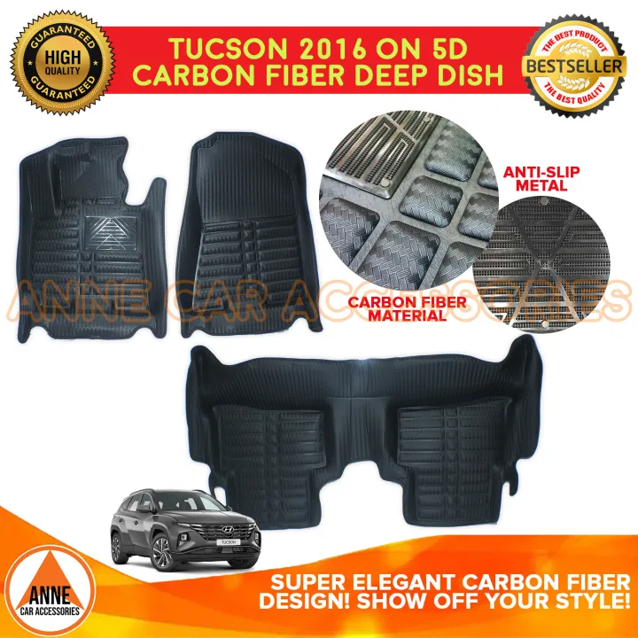 D Black D Carbon Fiber Tpe Deep Dish For Hyundai Tucson