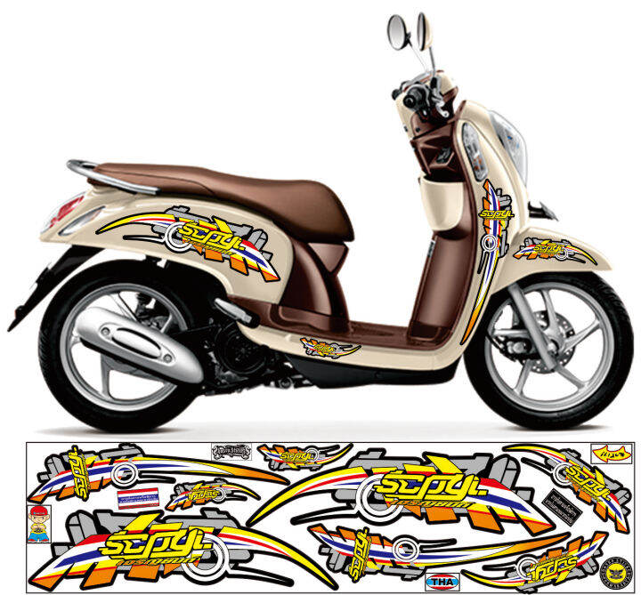 Thailook Striping Scoopy Variasi Universal Stiker Scoopy Lazada Indonesia