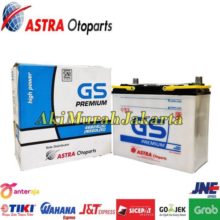 Aki Mobil GS Astra Premium NS60LS 46B24LS Aki Basah 12V 45Ah