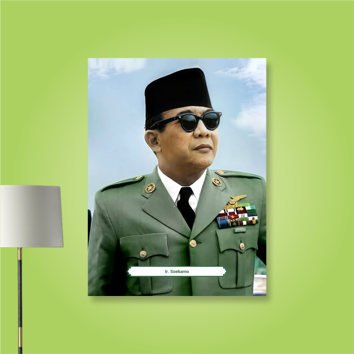 Foto Presiden Soekarno Poster Hiasan Dinding Kelas Sekolah Dekorasi