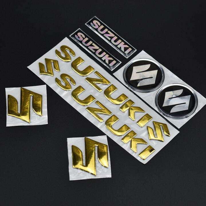 Whole Set Motorcycle Emblem Badge Decal Tank Sticker For Suzuki Gsxr