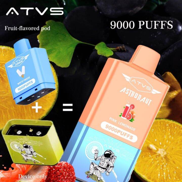 ATVS DE 100 Legit Disposable Vape 15ml Vape Oil 9000 Puffs Pods Mods In