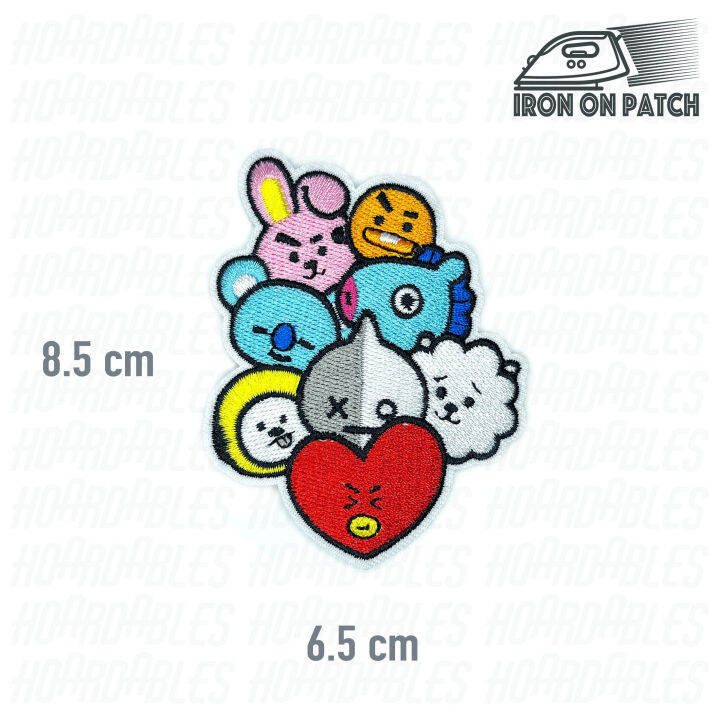 BT21 BTS Characters Friends Music Art Heart Iron On Sew DIY Decor