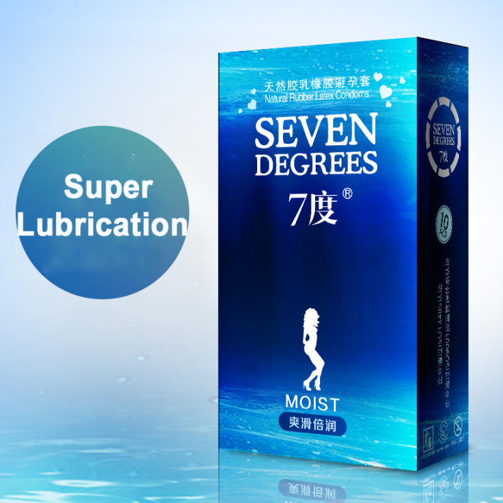 7 Degrees 10PCS Super Lubricate Sex Smooth Cock Condoms For Men Ultra