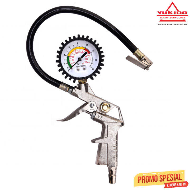 Tire Inflator Air Pressure Gun Isi Ukur Tekanan Angin In Tire Gauge