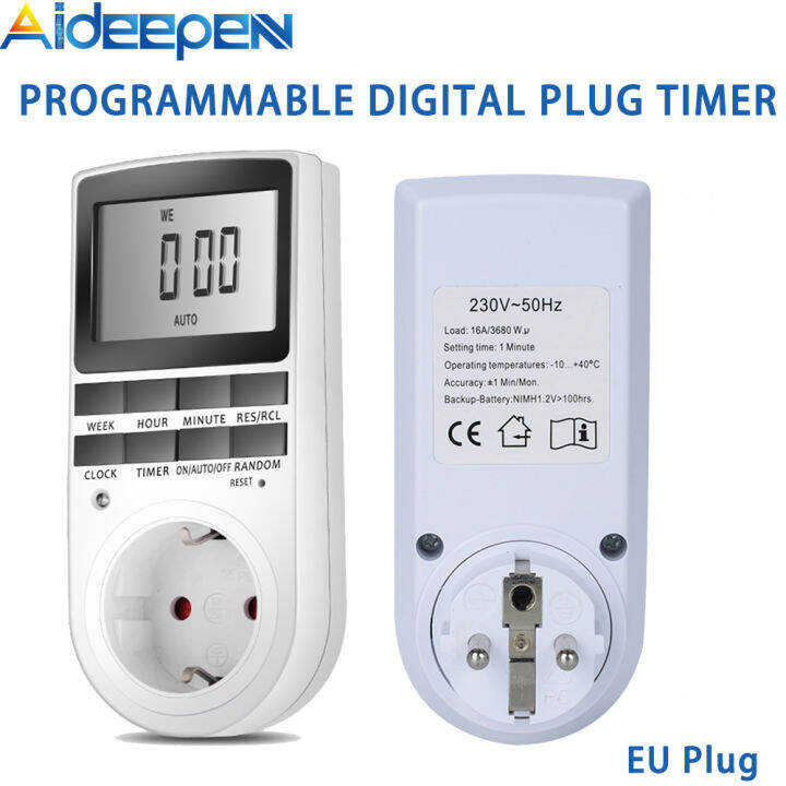 Ready StockOriginal Aideepen Programmable Digital Plug Timer European