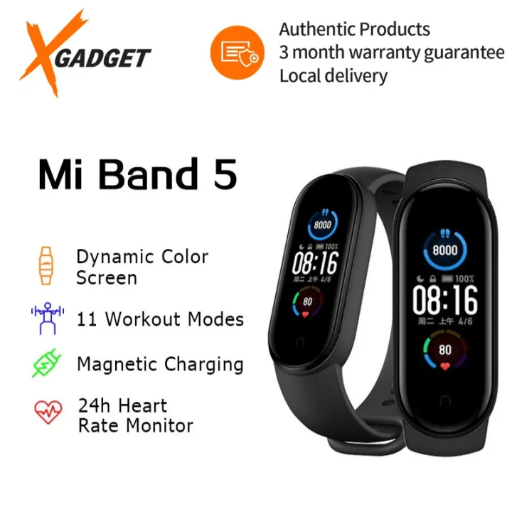 Ready Stock Xgadget Original Xiaomi Mi Band 5 Smart Bracelet AMOLED