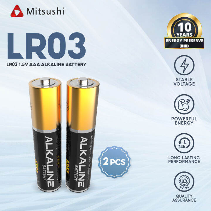 Mitsushi 18504 LR03 1 5V 2pcs AAA Alkaline Battery Lazada PH