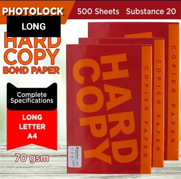 Hardcopy Bond Paper Long Short And A Sizes Sheets Each Ream