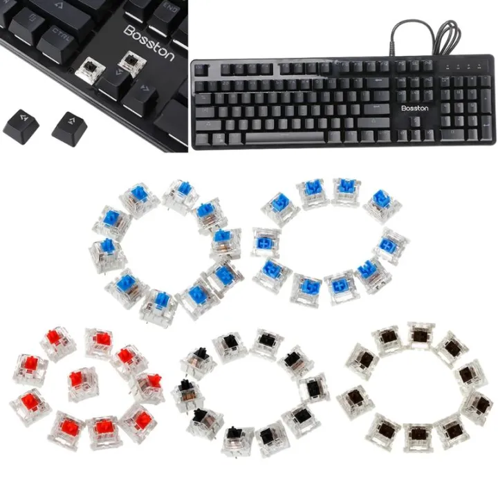 Pcs Pin Mechanical Keyboard Switch Blue Red Brown Black Replacement