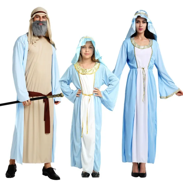 MUGE Purim Halloween Costumes Adult Men Shepherd Saint Joseph Costume