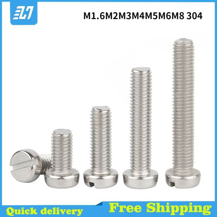 Slotted Pan Head Machine Screw Button Head Bolt 304 Stainless Steel M1