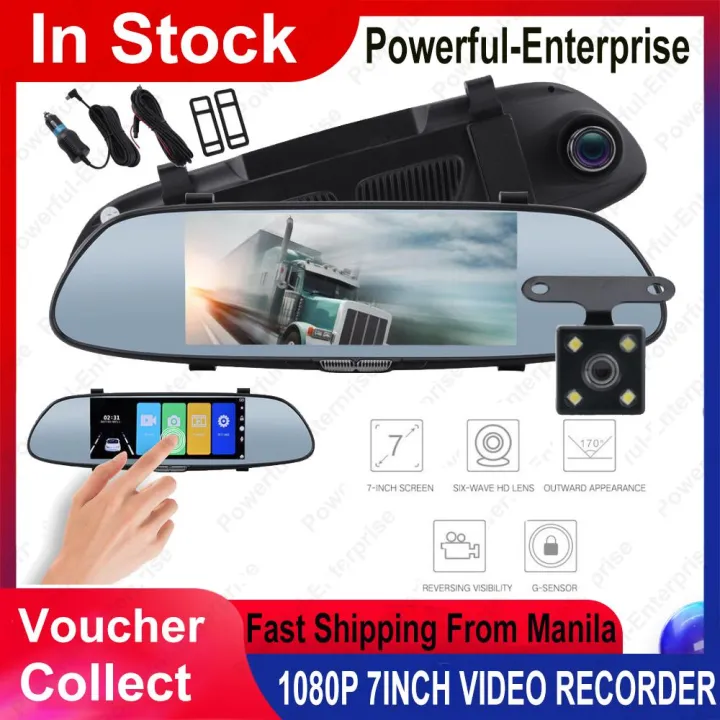 7Inch Touch Screen 1080P HD Car DVR Dash Camera Dual Lens Night Vision