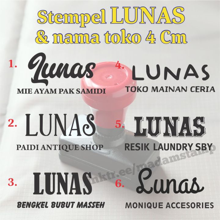 Stempel LUNAS Cm Nama Toko Perusahaan Nota Kasir Flash Stamp Murah Otomatis Lazada Indonesia