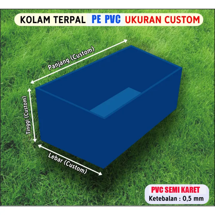 Kolam Ikan Kolam Terpal Kotak Pvc Terpaulin Ukuran Custom Sesuai