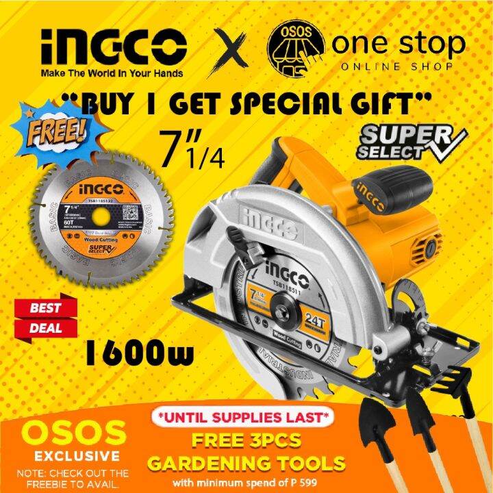 INGCO Original Circular Saw 7 1 4 Inch 1600W CS185682 Lazada PH