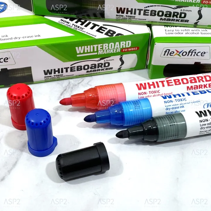 ปากกาไวทบอรด Flex Office Whiteboard Marker FO WB02 สนำเงน แดง ดำ