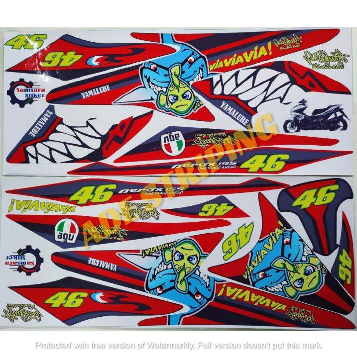 STIKER STRIPING LIS BODY MOTOR YAMAHA AEROX VVA 155 VARIASI SEMI FULL