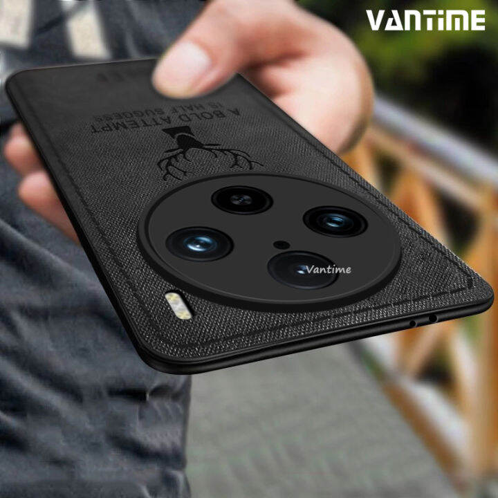 Vantime For Vivo X100 Pro 5G Case Fabric Texture Patterned Casing Matte