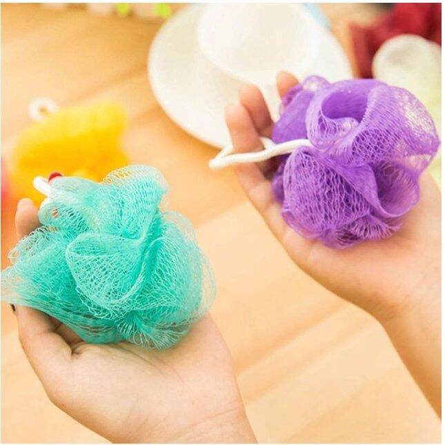 Shower Puff Mini Bath Sponge 10gr Spons Jaring Warna Untuk Mandi Spons