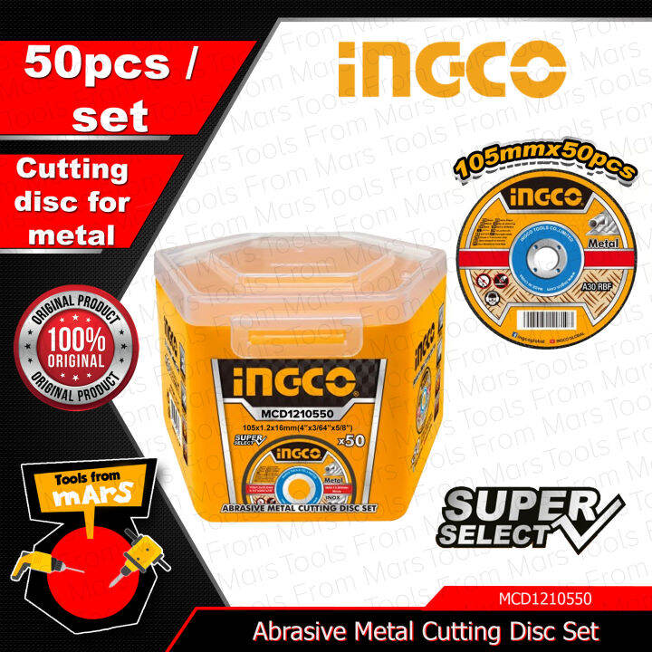 INGCO Abrasive Metal Cutting Disc Set 50PCS SET MCD1210550 IHT TOOLS