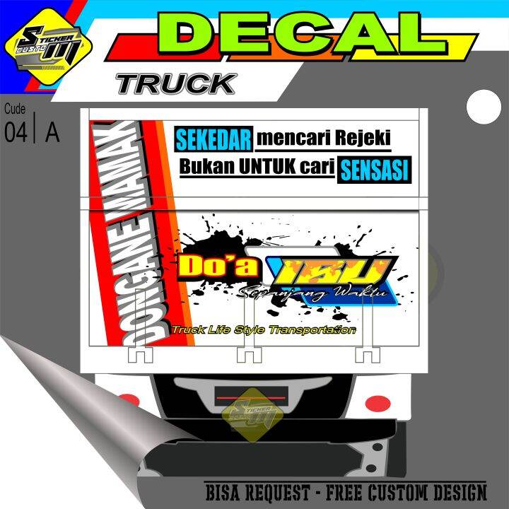 New Decal Sticker Pintu Belakang Truck Canter Ragasa Hino Sp