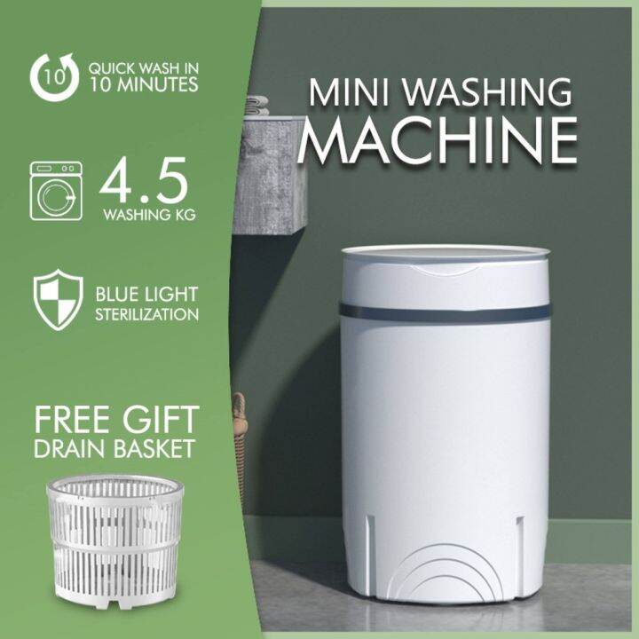 Hodekt Mini Portable Washing Machine With Dryer Kg Automatic Light