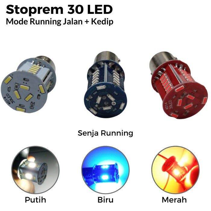 Lampu Stop Rem Motor Mobil 12 V 30 Led Kedip Flash Strobo Dan Running