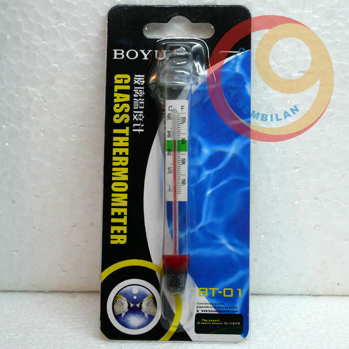 Termometer Boyu Bt Glass Thermometer Suhu Aquascape Aquarium Ori