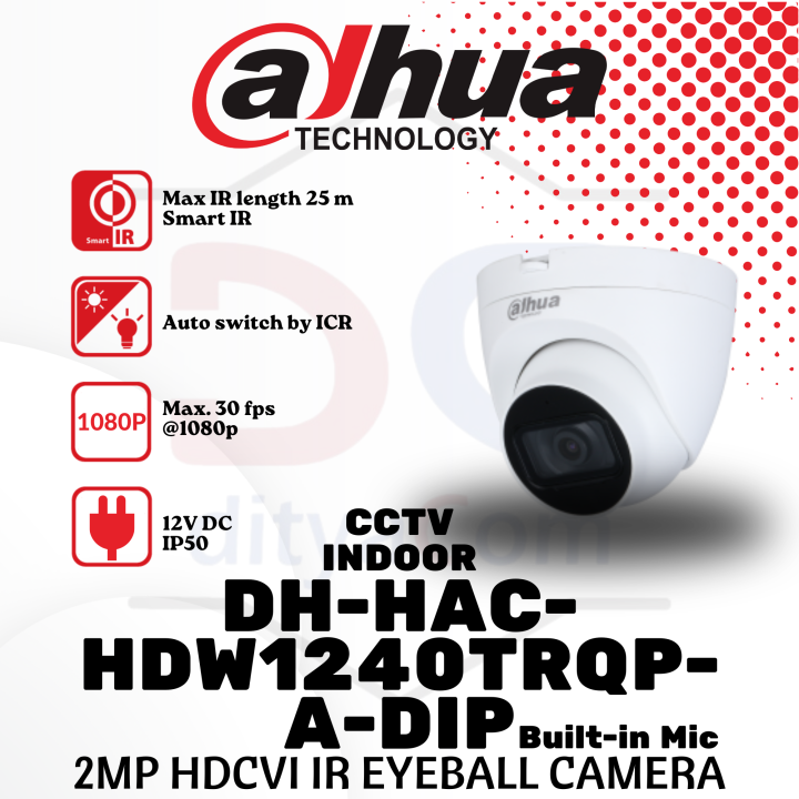 CAMERA CCTV DAHUA INDOOR DH HAC HDW1240TRQP A DIP 2MP Lazada Indonesia