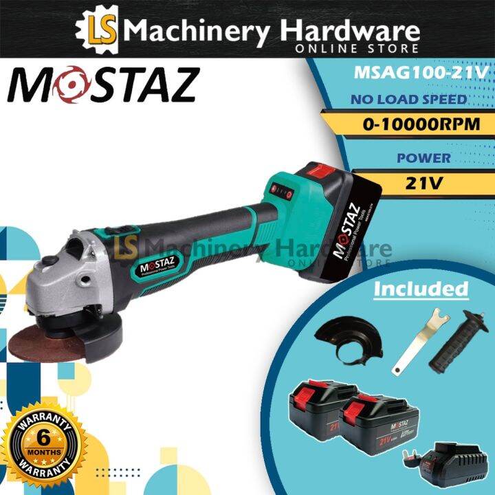 MOSTAZ 21V BRUSHLESS Cordless 4 Angle Grinder MSAG100 21V Come With