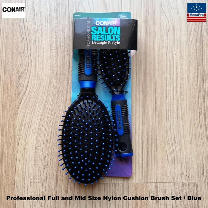 Conair Professional Full and Mid Size Nylon Cushion Brush Set ชดหว