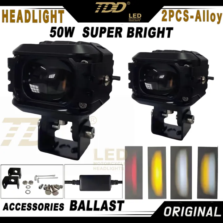 Tdd Original A Pair 50W Mini Driving Light Headlight Yellow And White