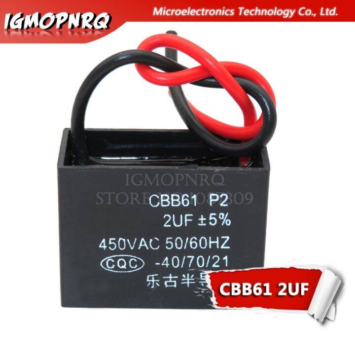 5pcs CBB61 2uf Starting Capacitance AC Fan Capacitor Igmopnrq 450V CBB