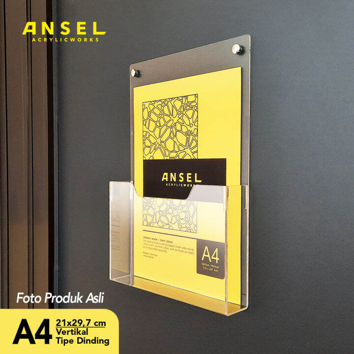 Ansel Tempat Brosur Akrilik Dinding Acrylic Flyer Holder A Vertikal