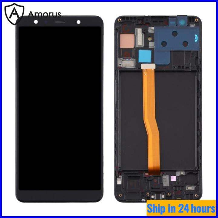 Amorus With Frame LCD For Samsung Galaxy A7 2018 SM A750 Screen And