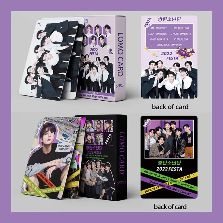 PD05 55ชน เซต Kpop BT Boys Photocards 오징어 게임 2022 FESTA LOMO Card