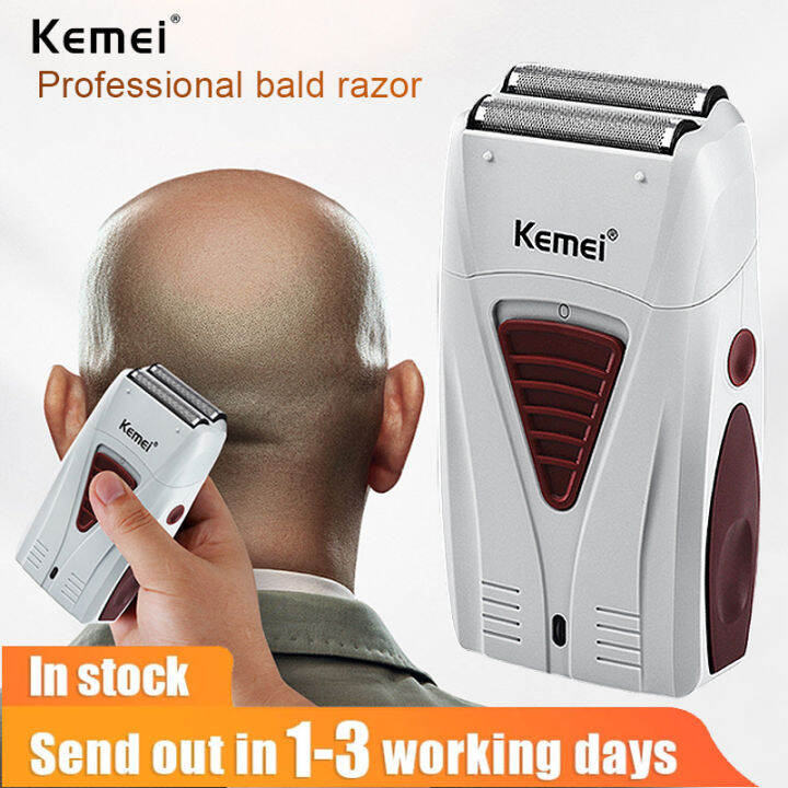 Kemei Electric Shaver For Men Twin Blade Reciprocating Cordless Hair