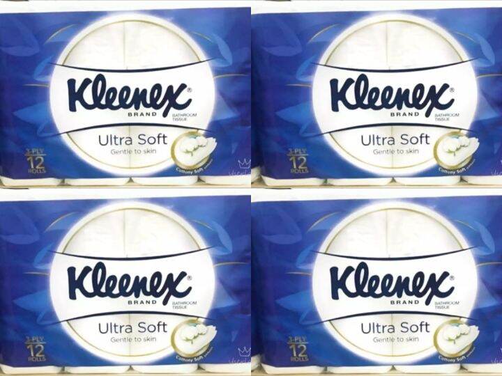 KLEENEX Ultra Soft Bathroom Tissue 12rolls X 4 Pack 48 Rolls 3 Ply