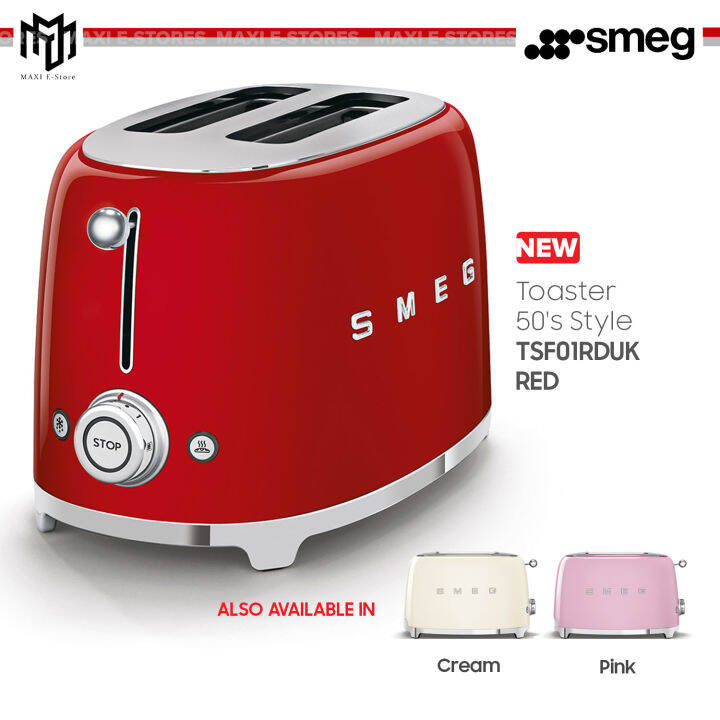 Smeg Tsf S Style Slices Bread Toaster W Tsf Rduk Red