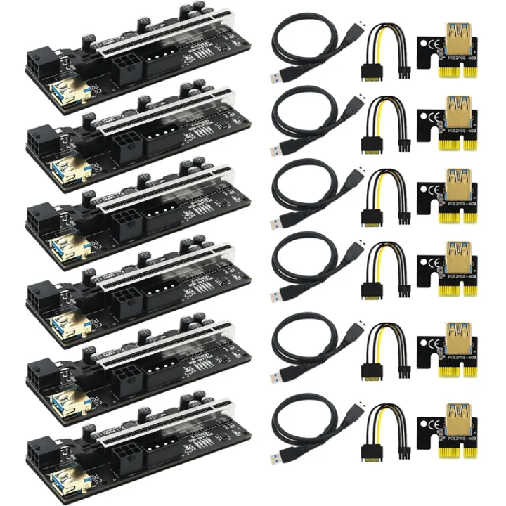 VER010 X PLUS PCIE 1X To 16X SATA 6Pin 4Pin USB3 0 Graphics Extension