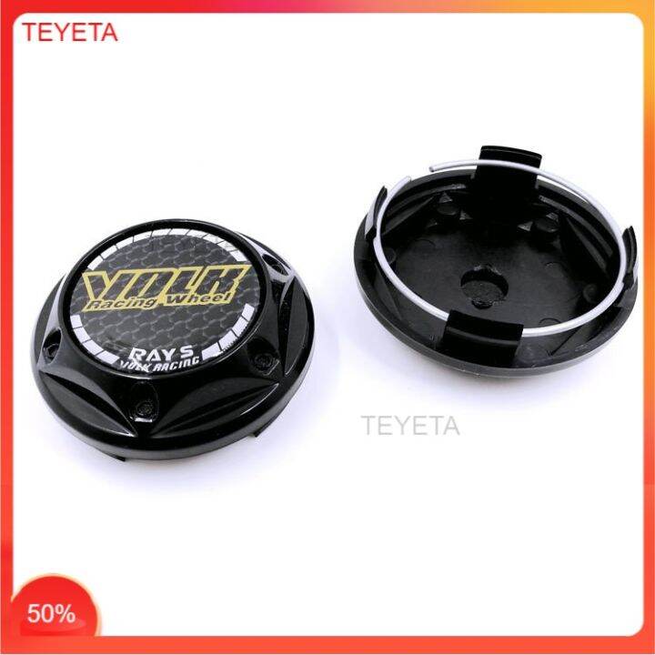 TEYETA 4PCS Lot 64MM Car RAYS VOLK Logo Wheel Center Caps Wheel Hub