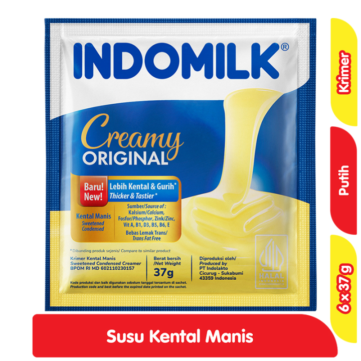 INDOMILK Krimer Kental Manis Putih 37gr RENCENG Isi 6 Sachet Lazada